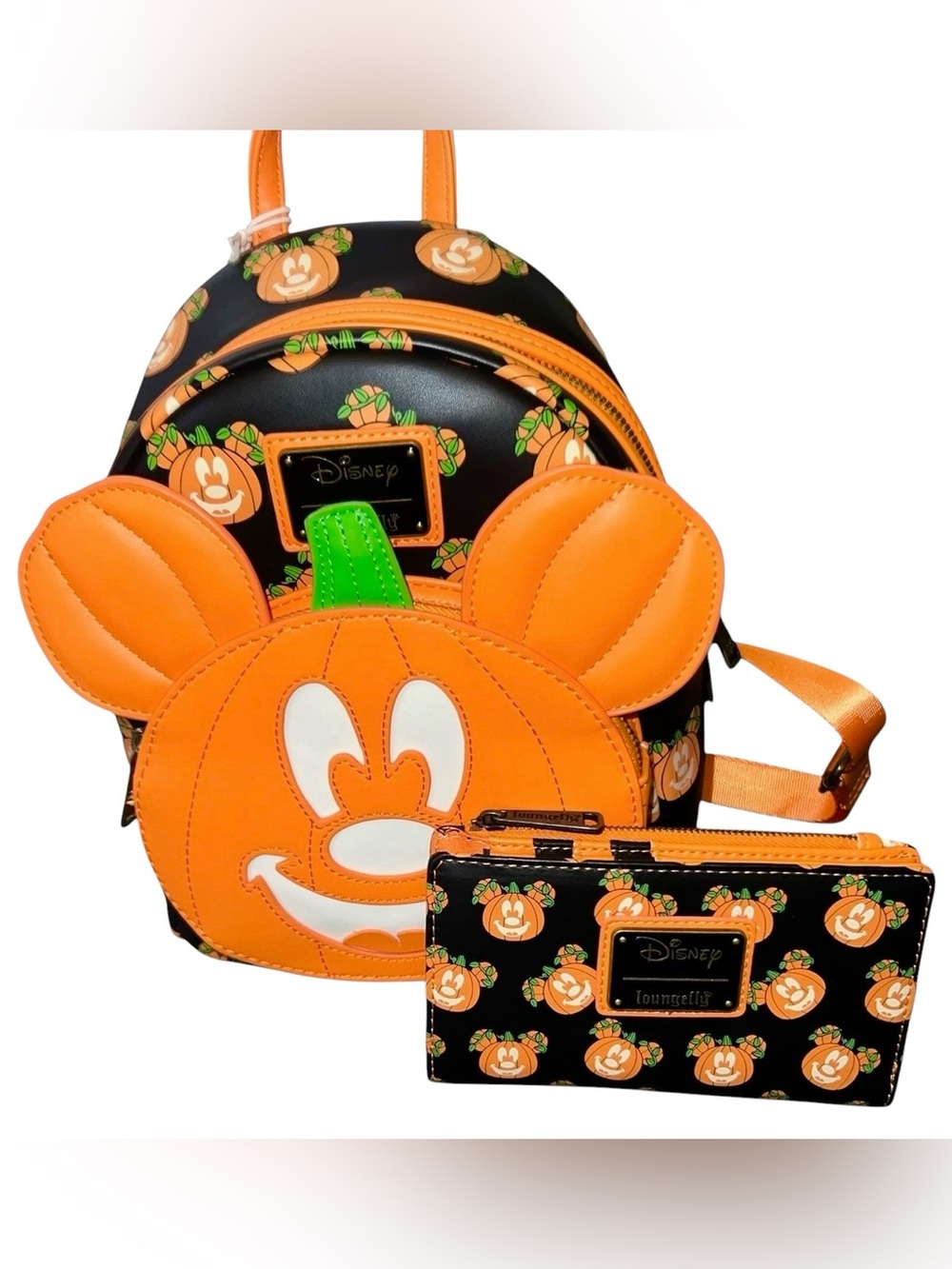 Loungefly Disney Mickey-O-Lantern Backpack w/ Matching Wallet, NWT
